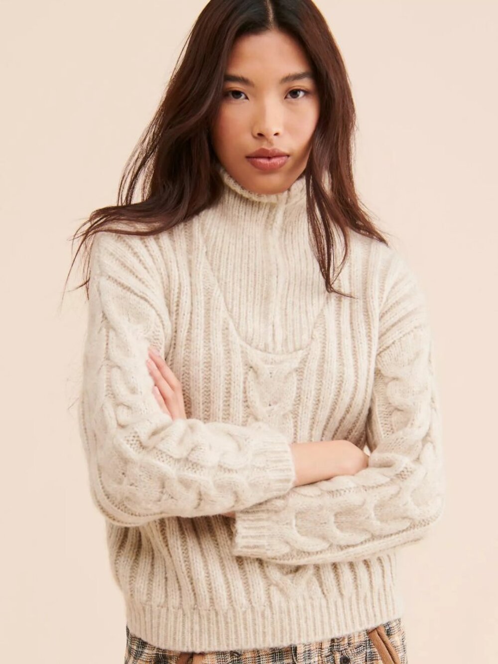 Anthropologie Little Lies Half Zip Sweater